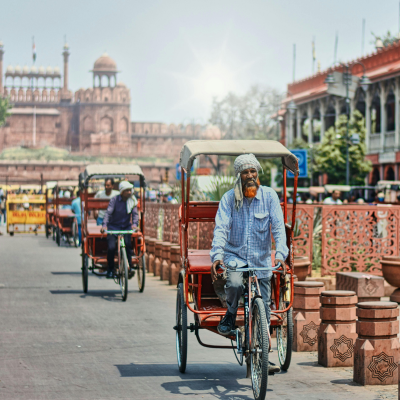 rikshaw ride at chandni chowk old delhi,delhi